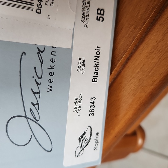 NWT, Jessica, ladies black wedge heel sandles size 5B - Picture 11 of 12